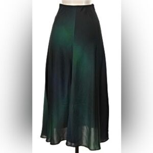Aritzia Babaton Slip Skirt Size 00 Midi Green Black Ombré Elegant  EUC